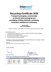Certificazione di riciclabilità